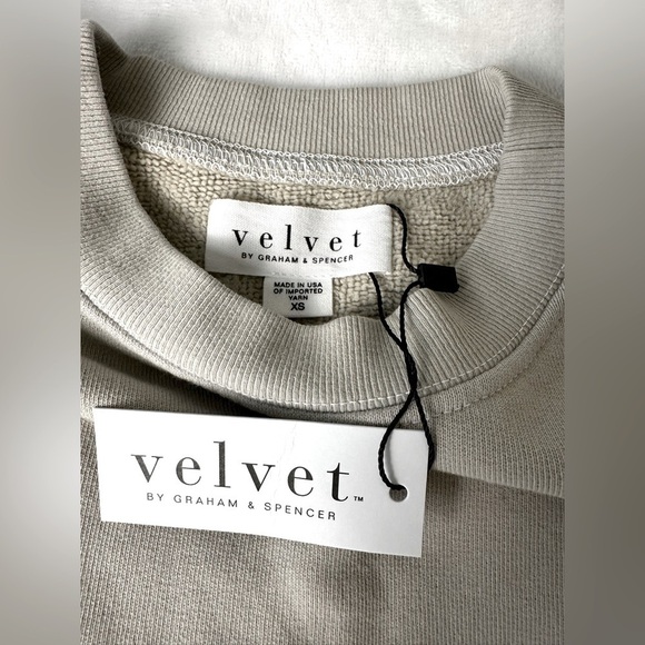 Velvet by Graham & Spencer Jensen Sweatshirt Beige Mini Dress Size XS - Picture 11 of 13